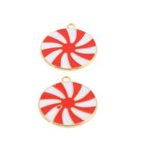 Zinc Alloy Enamel Pendants, Round, mixed colors 