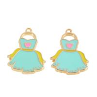 Zinc Alloy Enamel Pendants, Skirt, mixed colors 