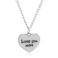 Zinc Alloy Necklace, with 2inch extender chain, Heart, plated, fashion jewelry & Unisex, 20mm Approx 17.3 Inch 