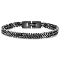 Titanium Steel Bracelet, plated, fashion jewelry & for man 190-210mm,6mm 