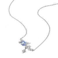 Collier de chaîne en acier de titane, Acier titane, avec Pendentif en alliage de zinc, Placage de couleur argentée, chaîne ovale & styles différents pour le choix & pour femme & avec strass Environ 16 pouce, Vendu par brin