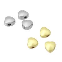 Beaucoup de perles de cuivre, laiton, coeur, Plaqué d'or Environ 1mm, Vendu par PC