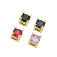 Cubic Zirconia Micro Pave Brass Beads, gold color plated, micro pave cubic zirconia 