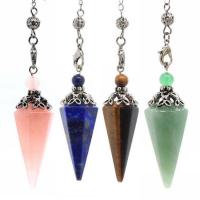 Brass Pendulum, with Gemstone, plated & Unisex .5 Inch 