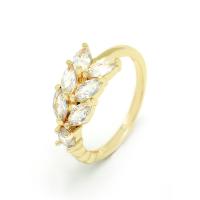 Cubic Zirconia Micro Pave Brass Finger Ring, plated & micro pave cubic zirconia & for woman 