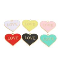 Zinc Alloy Enamel Pendants, Heart 