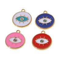 Zink-Legierung Evil Eye Anhänger, Zinklegierung, rund, Emaille, keine, 18x15x2mm, 100PCs/Tasche, verkauft von Tasche