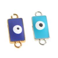 Evil Eye Jewelry Connector, Zinc Alloy, Rectangle, enamel 