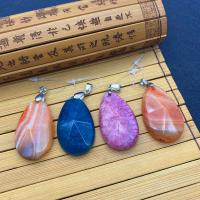 Mixed Agate Pendants, Teardrop 