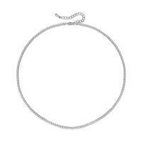 Cúbicos circón Collar de latón Micro pavimenta, metal, con 1.96 inch extender cadena, chapado en color de platina, micro arcilla de zirconia cúbica & para mujer, longitud:aproximado 15.74 Inch, Vendido por UD