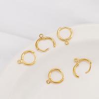 Brass Huggie Hoop Earring Finding, plated 11.5mm 