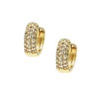 Cubic Zirconia Micro Pave Brass Earring, plated & micro pave cubic zirconia & for woman 