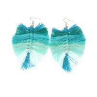 Fashion Tassel Earring, Cotton Thread, Bohemian style & for woman 