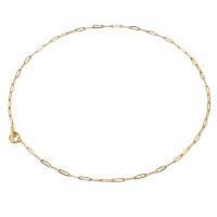 Edelstahl Schmuck Halskette, goldfarben plattiert, Modeschmuck, goldfarben, Länge:50 cm, verkauft von PC