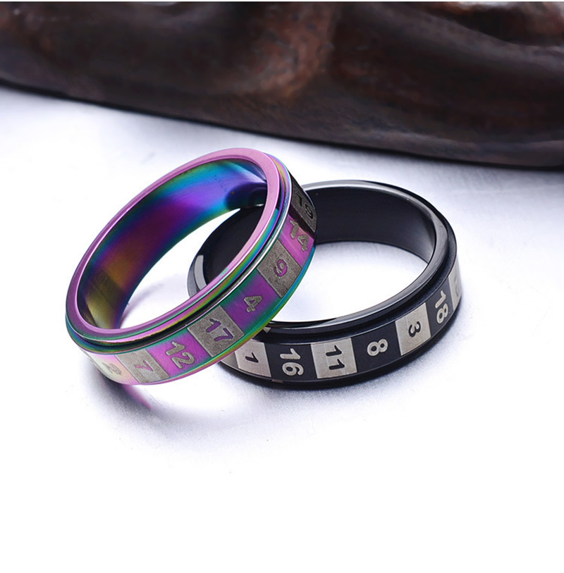 Titan Stahl Fingerring, Titanstahl, plattiert, unisex & mit einem Muster von Nummer & verschiedene Größen vorhanden, keine, 6mm, Größe:6-11, verkauft von PC