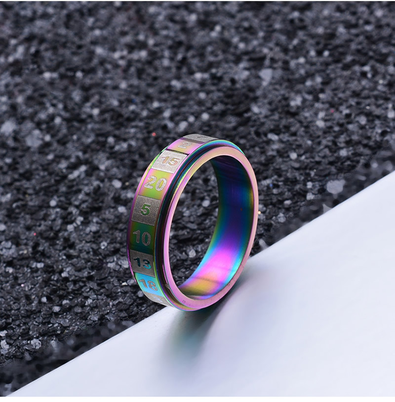 Titan Stahl Fingerring, Titanstahl, plattiert, unisex & mit einem Muster von Nummer & verschiedene Größen vorhanden, keine, 6mm, Größe:6-11, verkauft von PC