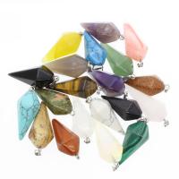 Gemstone Zinc Alloy Pendants, with Zinc Alloy, fashion jewelry 