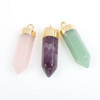 Gemstone Zinc Alloy Pendants, with Zinc Alloy, fashion jewelry 