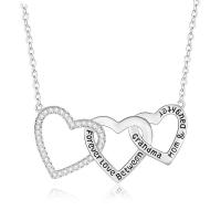 Zircon cubique Micro Pave collier en argent sterling, Argent sterling 925, avec zircon cubique, avec 1.97Inch chaînes de rallonge, coeur, Placage, plus de couleurs à choisir Environ 17.72 pouce, Vendu par brin