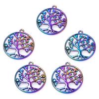 Zinc Alloy Jewelry Pendants, Tree, colorful plated, vintage 