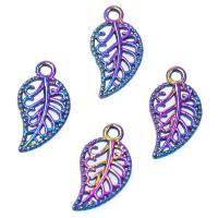 Zinc Alloy Leaf Pendants, colorful plated, vintage 