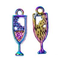 Zinc Alloy Jewelry Pendants, Winebottle, plated, mixed colors 