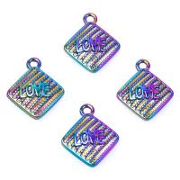 Zinc Alloy Jewelry Pendants, Rhombus, plated, mixed colors 