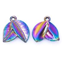 Zinc Alloy Leaf Pendants, plated, mixed colors 