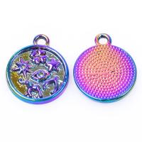 Zinc Alloy Jewelry Pendants, Round, plated, mixed colors 