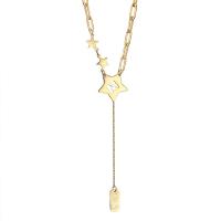 Collier de bijoux de titane, Acier titane, Placage, bijoux de mode & pour femme, doré cm, Vendu par PC