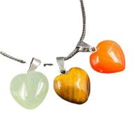 Gemstone Jewelry Pendant, Natural Stone, Heart & Unisex 