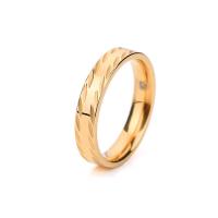 Titan Stahl Fingerring, Titanstahl, goldfarben plattiert, unisex & verschiedene Größen vorhanden, 3mm, Größe:6-9, verkauft von PC