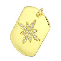 Cubic Zirconia Micro Pave Brass Pendant, gold color plated, micro pave cubic zirconia Approx 1mm 