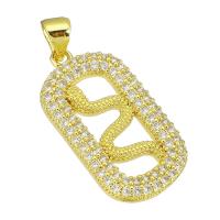 Cubic Zirconia Micro Pave Brass Pendant, gold color plated, micro pave cubic zirconia & hollow Approx 4mm 