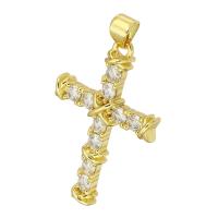 Cubic Zirconia Micro Pave Brass Pendant, Flat Round, gold color plated, micro pave cubic zirconia Approx 3mm 