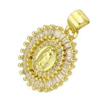 Cubic Zirconia Micro Pave Brass Pendant, gold color plated, micro pave cubic zirconia Approx 4mm 