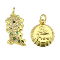 Cubic Zirconia Micro Pave Brass Pendant, gold color plated & micro pave cubic zirconia Approx 3mm 