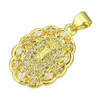 Cubic Zirconia Micro Pave Brass Pendant, gold color plated, micro pave cubic zirconia Approx 3mm 