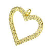 Cubic Zirconia Micro Pave Brass Pendant, gold color plated, micro pave cubic zirconia & hollow Approx 4mm 