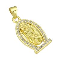 Cubic Zirconia Micro Pave Brass Pendant, gold color plated, micro pave cubic zirconia Approx 4mm 