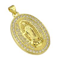 Cubic Zirconia Micro Pave Brass Pendant, gold color plated, micro pave cubic zirconia Approx 4mm 