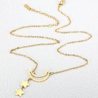 Collier de bijoux de titane, Acier titane, Placage, bijoux de mode & pour femme, doré cm, Vendu par PC