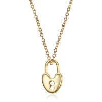 Collar de la joyería de titanio, Partículas de acero, Corazón, chapado, para mujer, dorado, longitud:41 cm, Vendido por UD