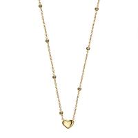 Collar de la joyería de titanio, Partículas de acero, Corazón, chapado, para mujer, dorado, longitud:45 cm, Vendido por UD