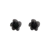 Silk Stud Earring, with Acrylic, fashion jewelry & for woman, black 