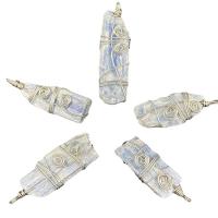 Kyanite Pendant, with Iron, irregular, platinum color plated, Unisex, blue, 45-65mmx16-20mm 