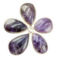 Amethyst Anhänger Februar Birthstone, mit Messing, Tropfen, goldfarben plattiert, unisex, violett, 30x40mm, verkauft von PC