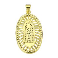 Cubic Zirconia Micro Pave Brass Pendant, gold color plated, micro pave cubic zirconia 