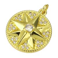 Cubic Zirconia Micro Pave Brass Pendant, gold color plated, micro pave cubic zirconia Approx 2mm 