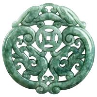 Jadeite Pendant, Carved, green 